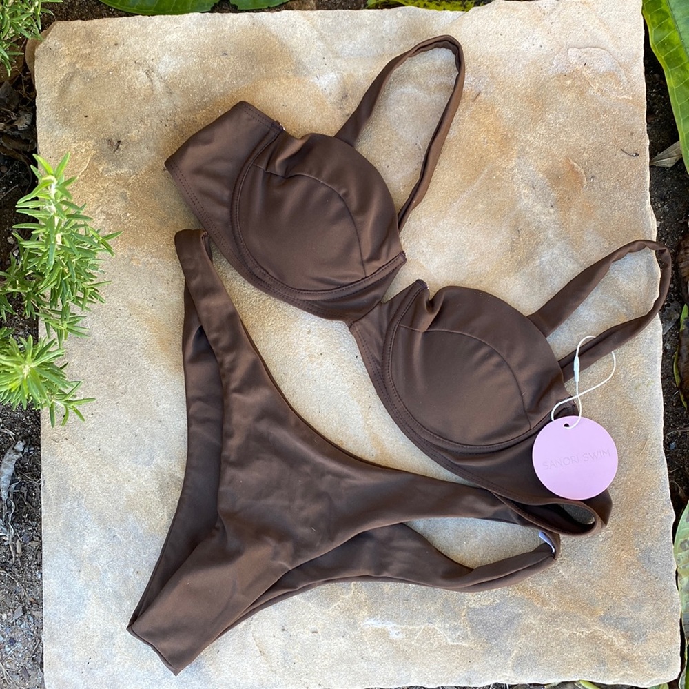 Sanori Swim brown bikini size XL (fits like a medium), NWT never worn